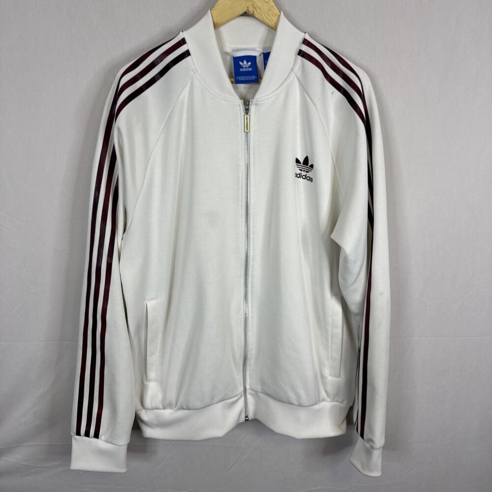Adidas Originals White Track Jacket Trefoil XL 3-Stripes Retro 2016‎ CD7762